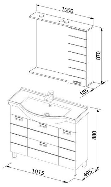 Тумба под раковину Aquanet Сити 00173235 100 венге