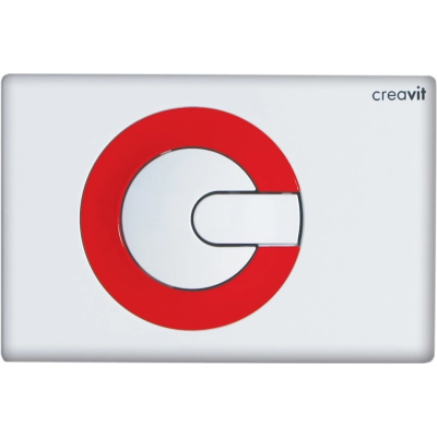 Кнопка смыва Creavit Power GP500101 для инсталляции, белый/красный
