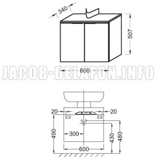 Тумба для комплекта Jacob Delafon Odeon Up 60 смешанное дерево