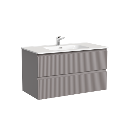 Тумба подвесная SANCOS Snob R 890х445х500, c двумя ящиками оснащенными доводчиками, Doha Soft, SNR90SM