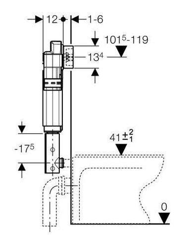 Смывной бачок скрытого монтажа  Geberit Delta 12  UP182 109.160.00.1 для унитазов