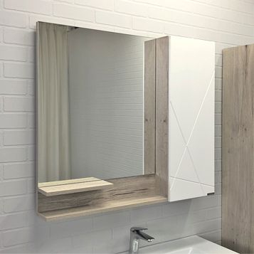Зеркало-шкаф COMFORTY Comforty Мерано-90 дуб дымчатый