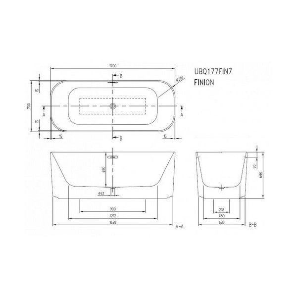 Ванна квариловая Villeroy & Boch Finion UBQ177FIN7A100V401 170х70 альпийский белый