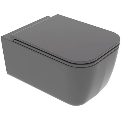 Унитаз подвесной GSG Brio BRWCSO021 безободковый, пепельный матовый