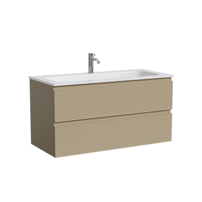 Тумба подвесная SANCOS Folk 995х445х500, c двумя ящиками оснащенными доводчиками, Капучино, FL100CP