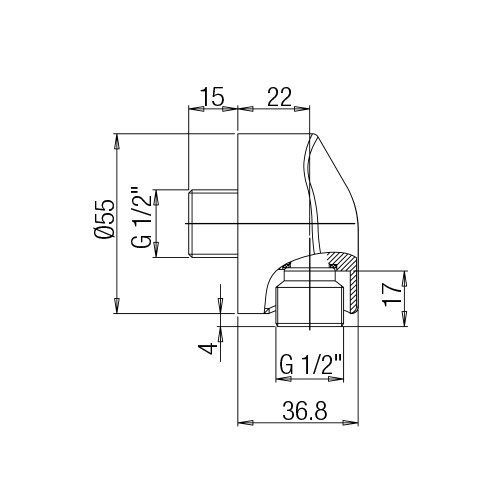 Шланговое подключение Paini Lux 50LGCRQO50PN3LGFP хром