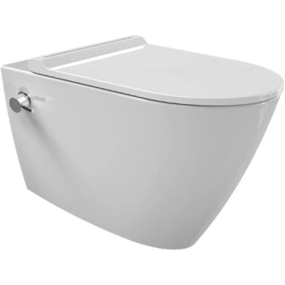 Унитаз подвесной beWash Alesta ALKA054H1VE0W5SZ0 безободковый, с функцией биде, торнадо, с сиденьем микролифт, белый