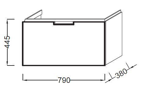 Тумба с раковиной Jacob Delafon Reve 80 см, 1 ящик, белый бриллиант