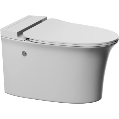 Унитаз подвесной Abber Bequem AC1124P импульсный, безободковый, с сиденьем микролифт, белый