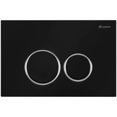 Кнопка смыва Caprigo Dew-R DA001-black/crm для инсталляции, черный матовый/хром/черный матовый