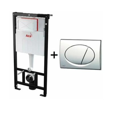 Система инсталляции для унитазов AlcaPlast AM101/1120-3:1 RU M71-0001 кнопка смыва хром