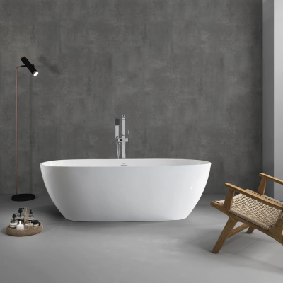 Акриловая ванна Abber AB9263-1.8 180x81,5 см, отдельностоящая, белый