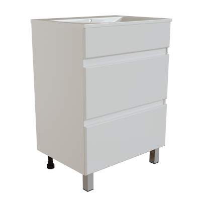 Тумба для ванной MIXLINE "БРИКС-60" 2 ящика под раковину "Breeze 60" мебельный (Sanita Luxe) (ПВХ) (555634)