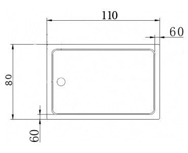 Поддон для душа акриловый Cezares Tray TRAY-A-AH-110/80-15-W прямоугольный