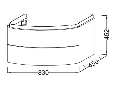 Тумба для комплекта Jacob Delafon Presquile EB1104-HU (EB1104-G1C) 83 см, 2 ящика, белый бриллиант