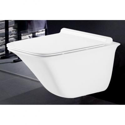 Унитаз GR-4413S (510*355*370) подвесной БЕЗОБОДКОВЫЙ с тонкой крышкой, 1 место