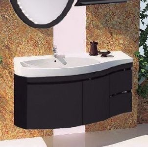 Тумба под раковину Aquanet Опера 2-115 L черная