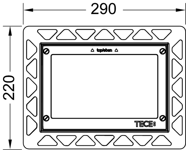 Монтажная рамка TECE 9240646  для установки стеклянных панелей, белый