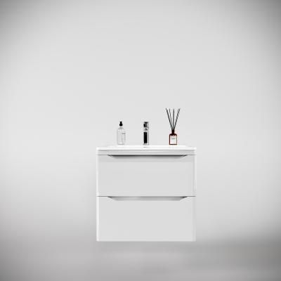 Тумба подвесная "Марелла 60" (2 ящ.) Люкс антискрейтч белый глянец, PLUS