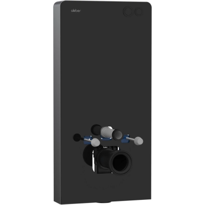 Инсталляция для унитаза Abber AC0107MB с кнопкой смыва, черный