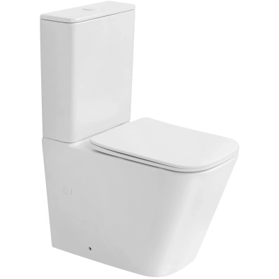 Унитаз-компакт Abber Rechteck AC1210TMW безободковый, торнадо, с сиденьем микролифт, белый матовый