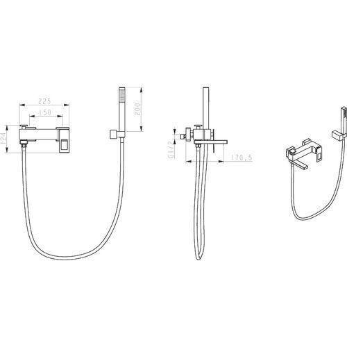 Смеситель Boheme Q 143-CRUW для ванны, хром