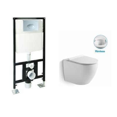 Унитаз подвесной с инсталяцией SantiLine SL-5005+SL-01 белый