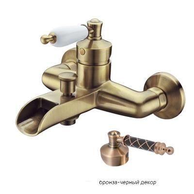 Смеситель Boheme Vogue 203-MR-B для ванны, бронза, ручка Murano black
