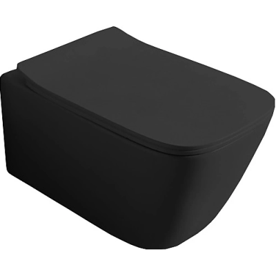 Унитаз подвесной Artceram A16 ASV006 17 00 безободковый, торнадо, черный матовый