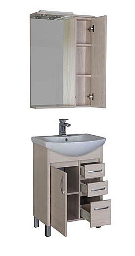 Тумба под раковину Aquanet Донна 00175839 60, 3 ящика, белый дуб