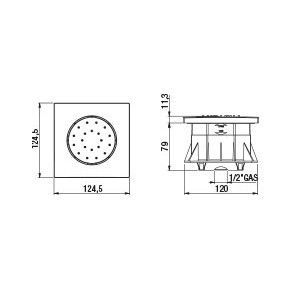 Душевая форсунка Paini 50KECRQS72DM1IVTQ хром