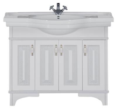 Тумба  для комплекта Aquanet Валенса 110 белый краколет/серебро