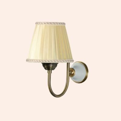 Светильник Tiffany World Harmony настенный, белый/бронза, абажур ваниль