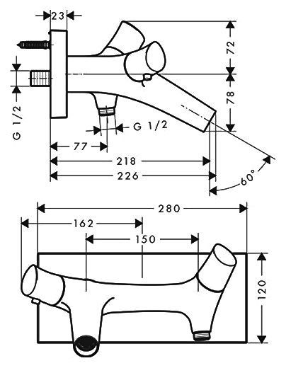 Термостат Axor Starck Organic 12410000 для ванны с душем