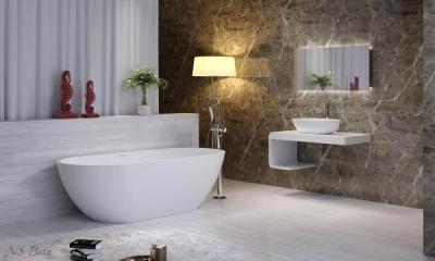 Ванна из искусственного камня NS Bath NSB-18806G 180х80 глянцевая, белый