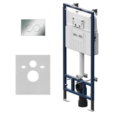 Инсталляция AM.PM MasterFit I012710.0151 для подвесного унитаза с клавишей ProC L синий, белый, хром