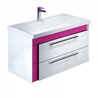 Тумба с раковиной IDDIS Color Plus 90 подвесная белая/розовая (COOSL9OZ0PYC0iJV95CRK)