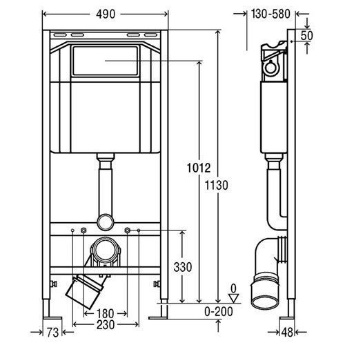 Система инсталляции для унитазов Viega Eco Plus 727550 3 в 1 с кнопкой смыва