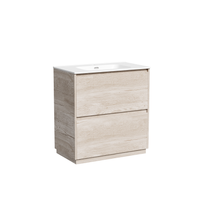 Тумба под раковину SANCOS Libra Floor напольная, 790х450х840, c двумя ящиками оснащенными доводчиками, дуб галифакс натуральный,  LB80FEG