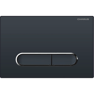 Кнопка смыва Charus Magnus FP.340.DW.01 для инсталляции, черный матовый/хром/черный матовый