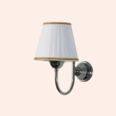 Светильник Tiffany World Harmony настенный, хром, абажур белый/золото