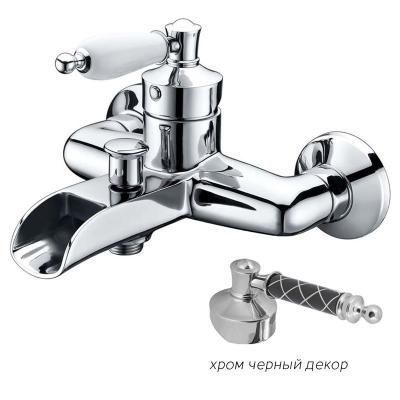 Смеситель Boheme Vogue 223-MR-B для ванны с душем, хром, ручка Murano black