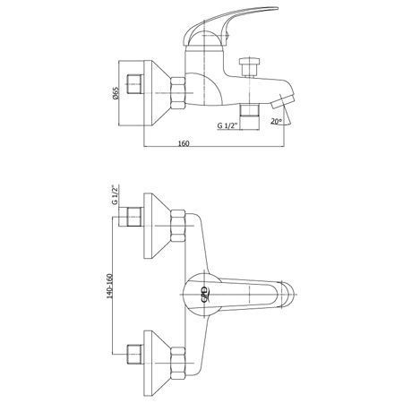 Смеситель GPD Eko MВВ80 для ванны