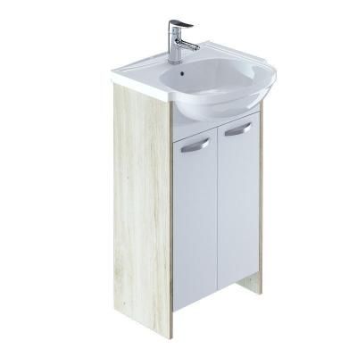 Тумба с раковиной Milardo Volga 60 напольная белая/под дерево (VOFYL6BC0WBV2MVF95XVK)