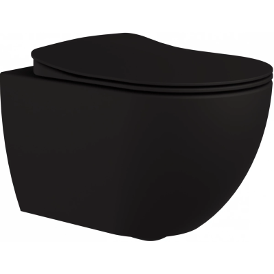Унитаз подвесной Creavit Free FE322-00SM00E-0000 безободковый, с функцией биде, черный матовый