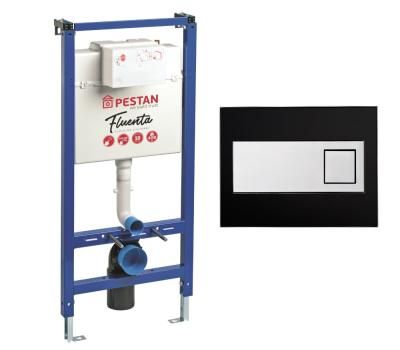 Инсталляция Pestan в комплекте с кнопкой Fluenta Diamond черный (SET40006356DB)