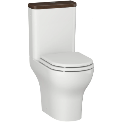 Унитаз-компакт Opadiris Палермо OS24723A безободковый, с сиденьем микролифт, белый/орех антикварный