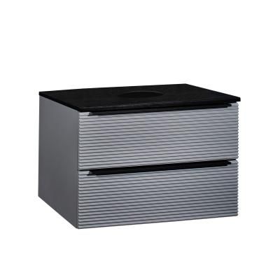 Тумба Runo Орлеан 60 серый чёрный подвесная под накладной умывальник (00-00004651)