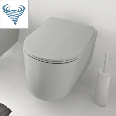 Унитаз подвесной Kerasan Nolita 531559 безободковый, торнадо, серый матовый