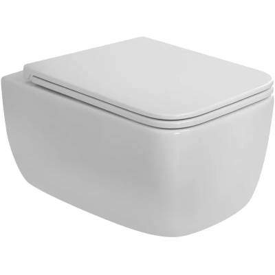 Унитаз подвесной BelBagno Luce BB076CH-TOR/SC безободковый, торнадо, с сиденьем микролифт, белый